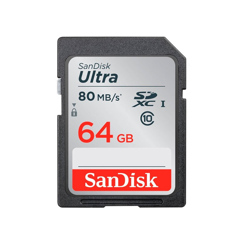 TARJETA MEMORIA SANDISK SD 64GB (CLASE 10) 80MBS