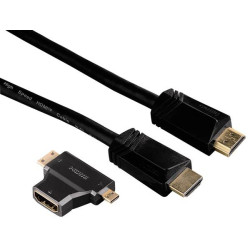 Hama Cable HDMI para vídeo 1.5m + Adaptador doble 122227
