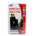 Swiss-Pro C-734U negro - Cargador universal con USB y Coche