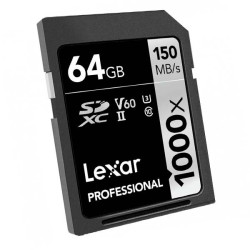 Tarjeta Lexar Professional SDXC 64GB 1000X UHS-II V60