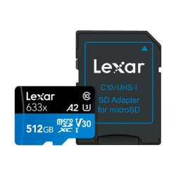 Tarjeta Lexar MicroSDXC 512GB 633X UHS-1 V30
