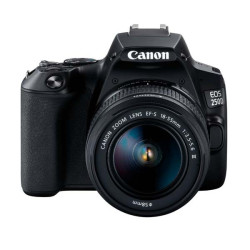 Canon EOS 250D Negra + EF-S 18-55 mm DC + SD 16 Gb+ Funda SB130 - Vista frontal