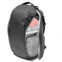 Peak Design Everyday Backpack ZIP 15L V2  Negra - clásico color para mochila innovadora - Vista de la apertura longitudinal