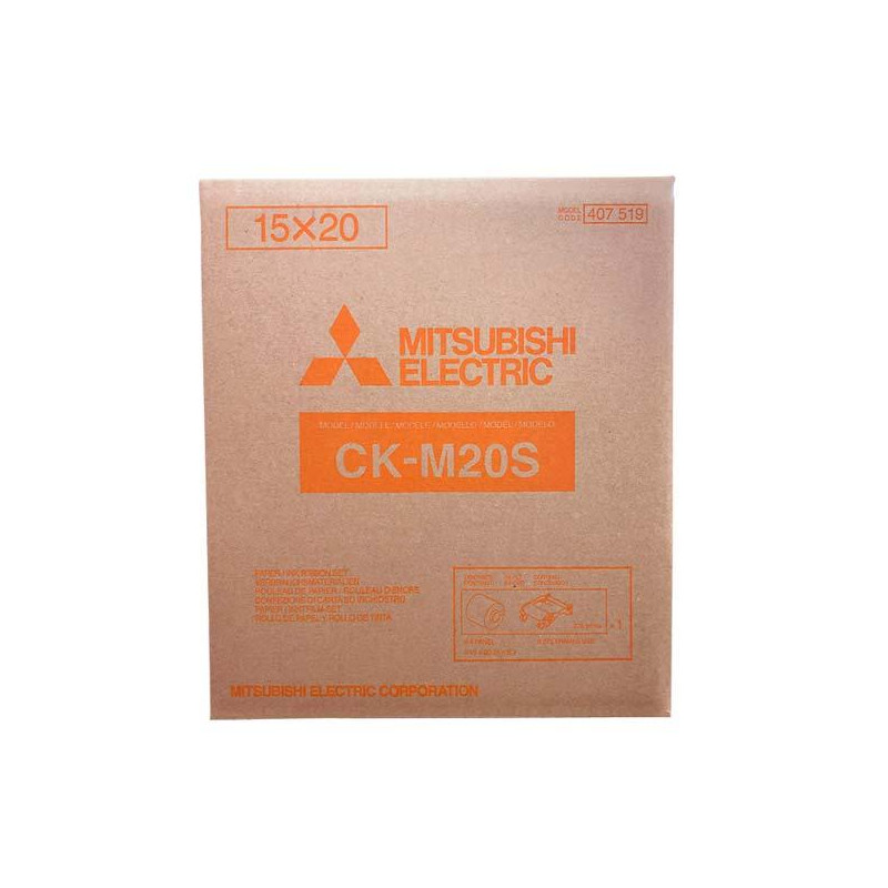 Consumible Mitsubishi CK-M20S 15X20 375 Copias (Papel + Ribbon) Para CP-M15E 