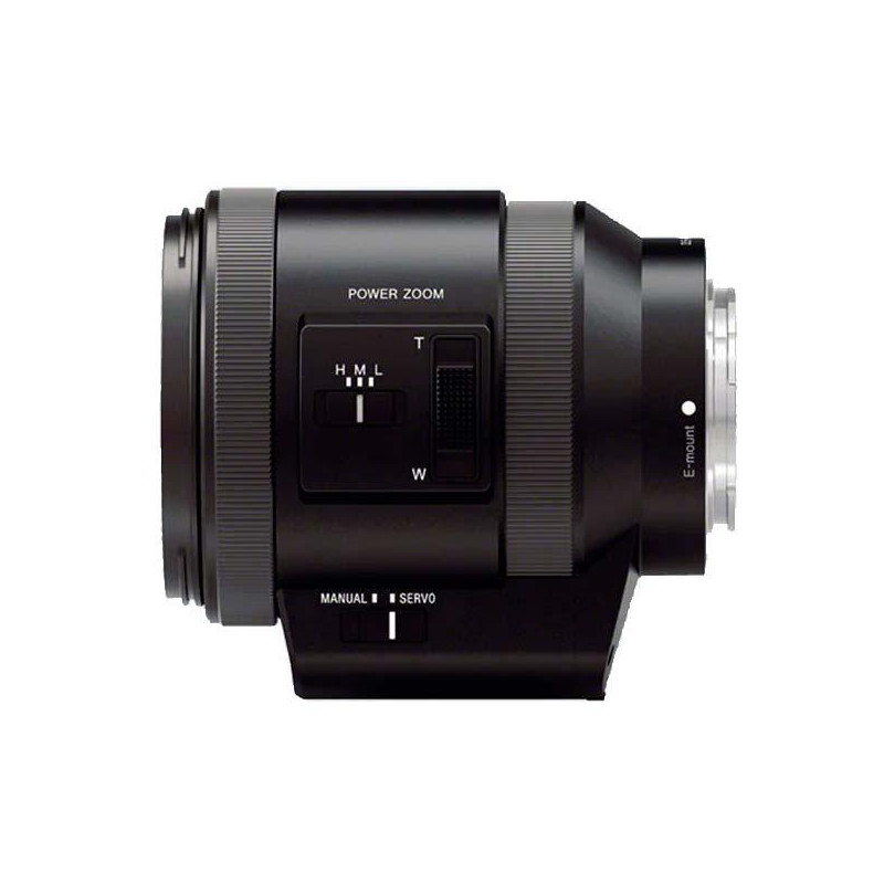 Sony E PZ 18-200mm. F3.5-6.3 OSS - Vista lateral sobre los controles