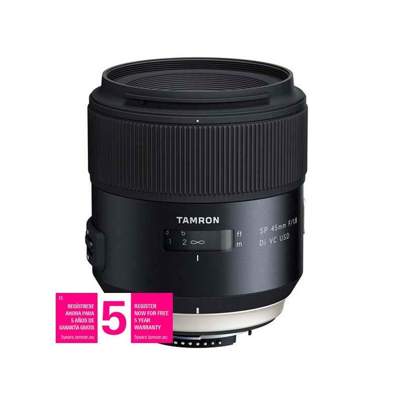 Tamron SP 45mm. f1.8 VC DI USD para Canon EOS  Vista vertical
