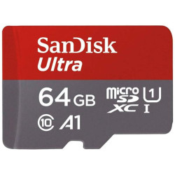 Tarjeta de Memoria micro SDXC 64GB Sandisk ULTRA + Adaptador SD