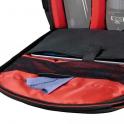 Mochila Hama Miami 190 negra y roja - Funcional mochila económica - Detalle de los bolsillos 