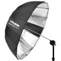 Profoto Umbrella Deep Silver S  - paraguas parabólico en color plata (85cm../33") - 100984 - ejemplo sobre pie de estudio
