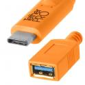 TETHERPRO USB-C TO USB FEMALE ADAPTER (EXTENDE) 15" (4,6M) ORG    CUCA415-ORG