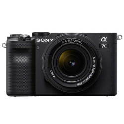 Sony Alpha 7C negra + FE 28-60 mm F4-5.6 - A7C vista frontal