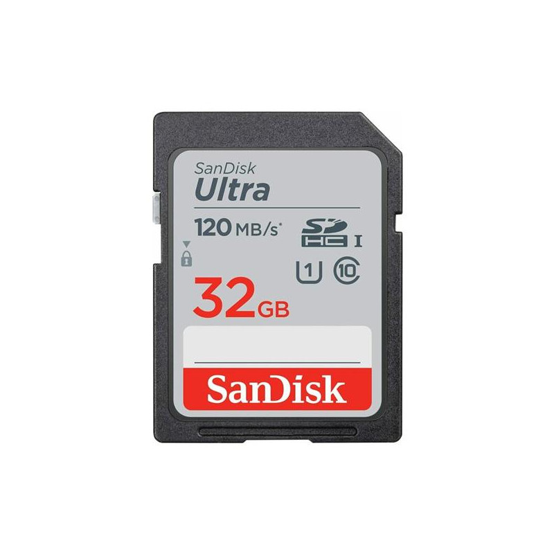 Sandisk Tarjeta de Memoria  SDHC Ultra de 32Gb clase 10 - hasta 120Mbps