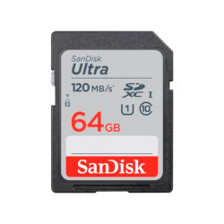 Sandisk SDHC Ultra 64Gb. 120Mbs Clase 10 - Tarjeta de memoria SD