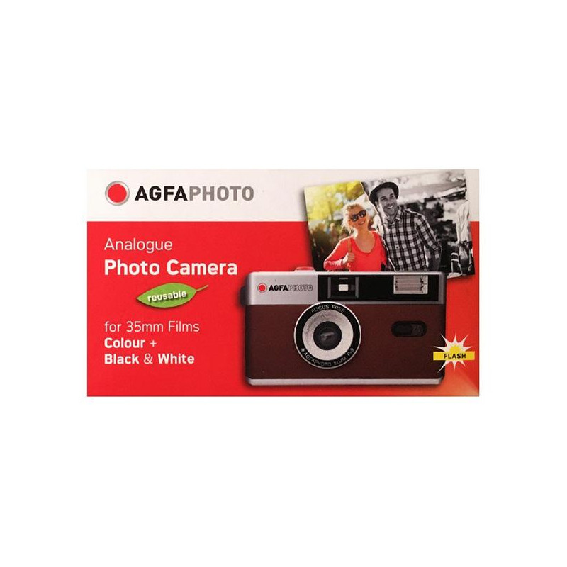 AgfaPhoto Cámara de Fotos analógica de 35 mm, Color Rojo + película +  batería : : Electrónica