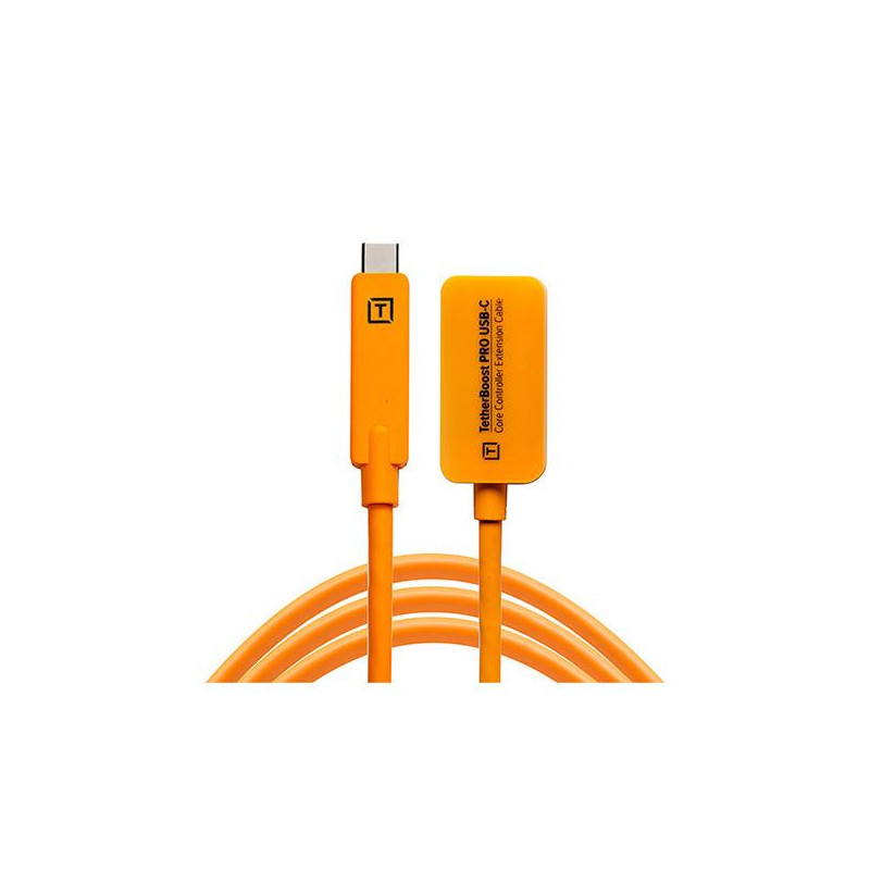 Tether Boost Pro Usb-C CORE  - Cable de extension tipo C de 5 metros en naranja - TBPRO3-ORG - extremos del cable