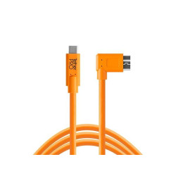 TetherPro USB-C a 3.0 Micro-B - Cable de 4.6 metros acodado en color naranja - CUC33R15ORG
