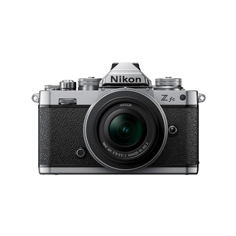 Nikon Z Fc + 16-50 mm F3.5-6.3 VR - mirrorless Aps-c 20,9 Mp de diseño clásico - VOA090K002K - Vista frontal