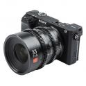 Viltrox Cinematic MF 33mm T1.5 - Objetivo de cine para cámaras Sony E-Mount - Montada en cámara
