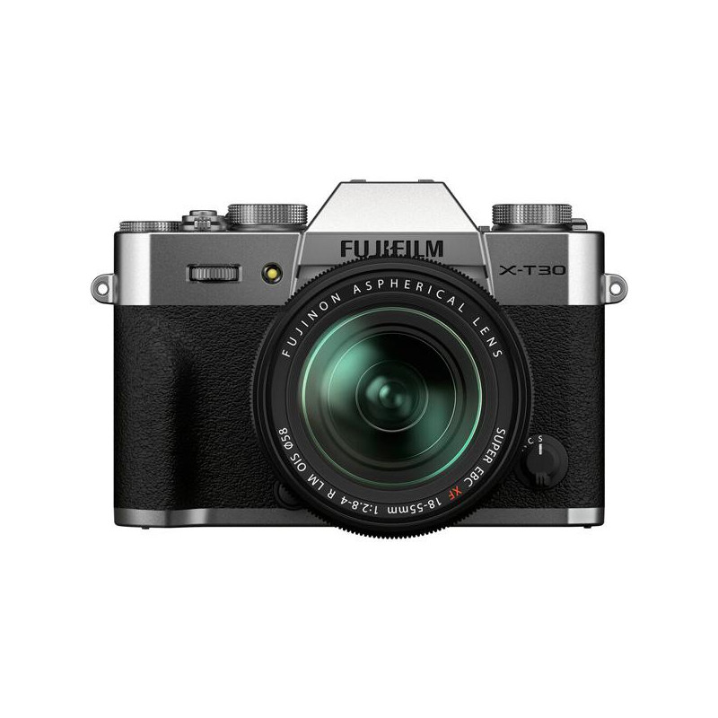 Fujifilm X-T30 II Plata + XF 18-55 mm - XT30 II con objetivo - 16759706 - Vista frontal