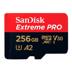 Sandisk Extreme Pro MicroSD XC de 256 Gb y 170 mbps con adaptador SD