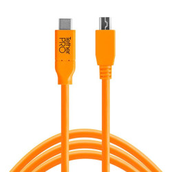 Cable Tetherpro USB-C a 2.0 Micro-B de 5 pines - CUC2515-ORG