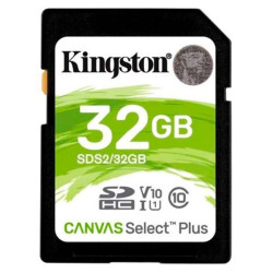 Kington SDHC 32Gb Canvas Select Plus 100 Mbs C10 - Tarjeta de memoría SD