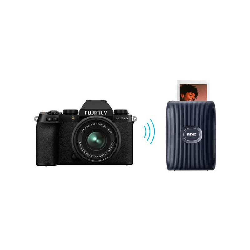  Fujifilm Instax Mini Link 2 - Impresora para smartphone, color  azul espacial + paquete de película Fuji (20 hojas) + paquete de accesorios  para obturador, incluye funda protectora, 20 marcos : Electrónica
