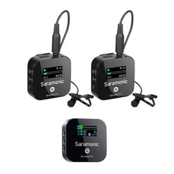 Saramonic Blink900 B2 Dual Channel Wireless - Sistema de micrófono inalámbrico de dos canales de 2,4 GHz