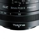 Tokina SZ 8 mm F2.8 Fish-eye MF para X-mount - objetivo ojo de pez para cámaras Aps-c - Diafragma continuo