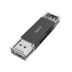 Hama Lector de Tarjetas USB, OTG, USB-A + USB-C, USB 3.0 SD/MicroSD | 00200127