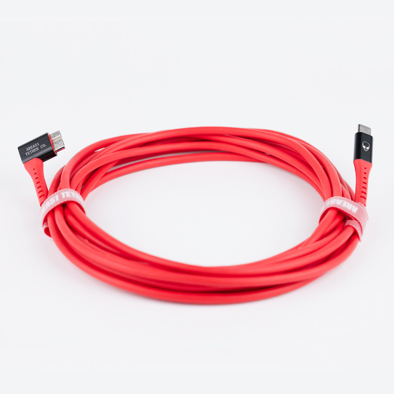 AREA51 ROSWELL PRO+ USB MICRO-B RIGHT ANGLE TO USB-C 4.5M ROJO