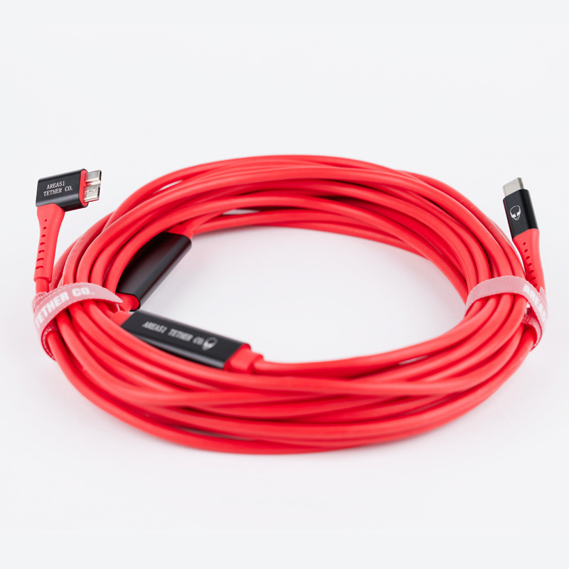 AREA51 ROSWELL XL PRO+ USB MICRO-B RIGHT ANGLE TO USB-C 9.5M ROJO