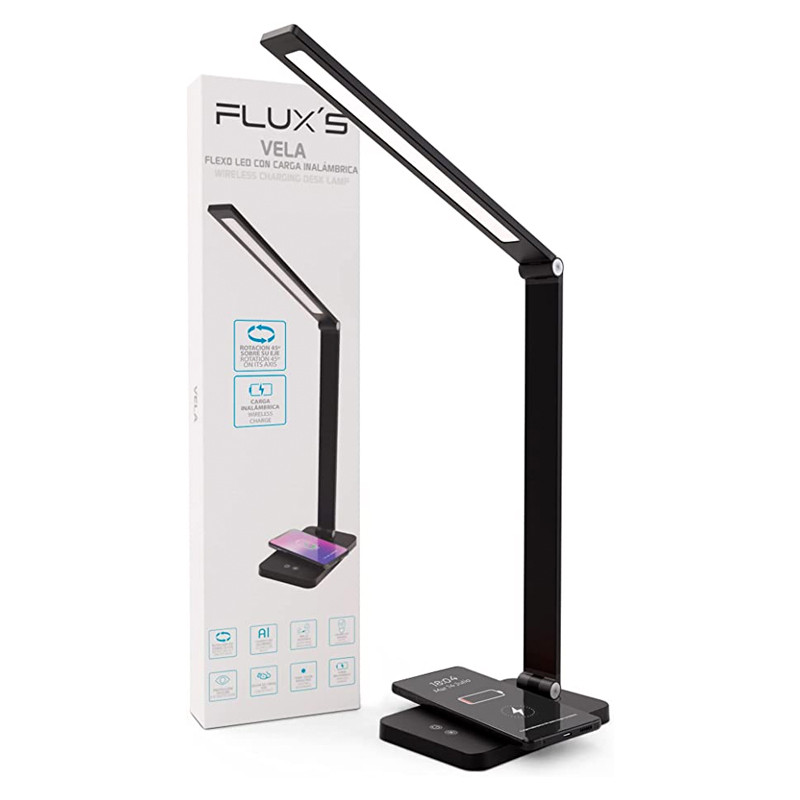 FLUXS LAMPARA LED + CARGADOR INALAMBRICO PARA SMARTPHONE C. BLACK