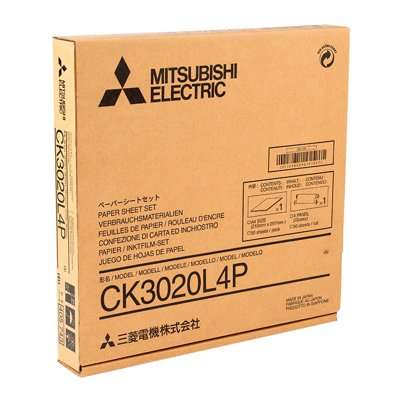 CONSUMIBLE MITSUBISHI CK3020L4P 20X25 50 COPIAS/CAJA ( PAPEL + RIBBON )