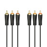 Hama Cable audio/vídeo, 3 conect. RCA - 3 conect. RCA, chapado oro, 1,5 m