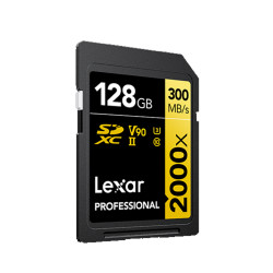 Tarjeta de memoria SD Lexar Pro Gold Series UHS-II 2000x 128 GB V90