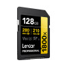 Lexar Professional Tarjeta de Memoria SD 128 GB Pro Gold Series UHS-II 1800X V60