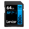 Lexar Tarjeta de memoria SDXC Blue Series UHS-I 800X 64 GB V30