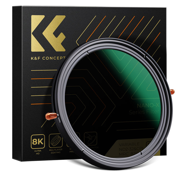 K&F Concept Filter 2 in 1 CPL & ND Variable ND2-ND32 Nano X Series de 82 mm | Kits filtros y portafiltros | K&F CONCEPT | Foto Ruano PRO