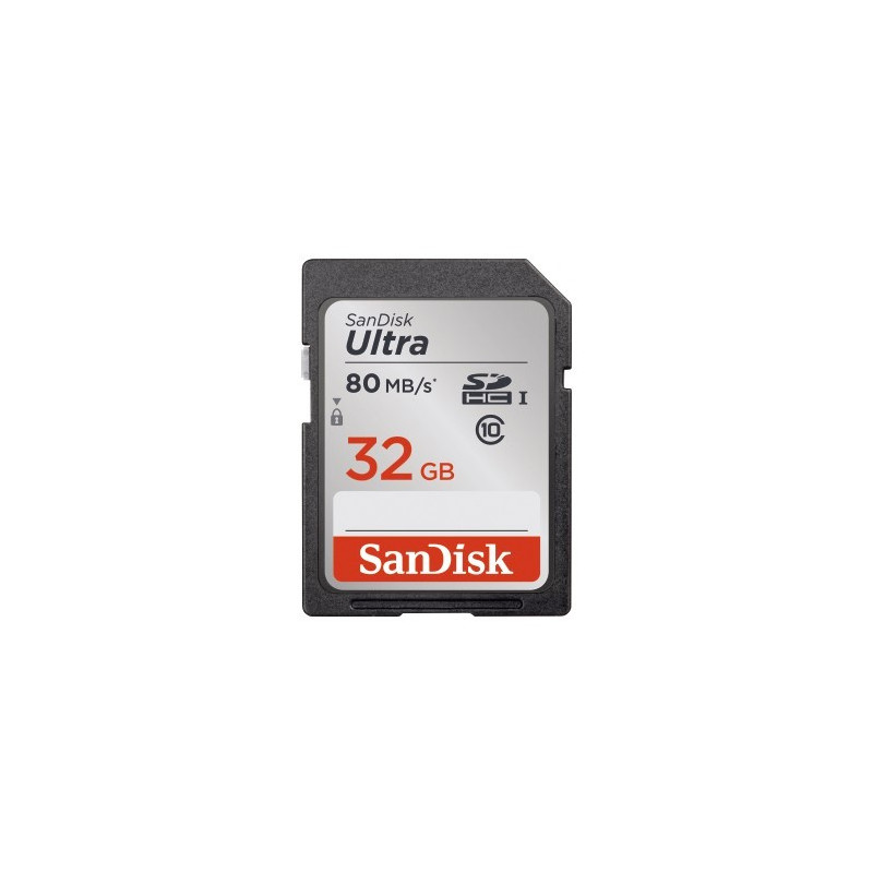 TARJETA MEMORIA SANDISK SDHC ULTRA 32GB  80MBS (CLASE 10)
