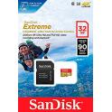 TARJETA MEMORIA SANDISK MICRO SD 32GB+ADAPT (CLASE10) 90 MBS (4K)